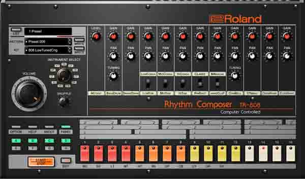 Roland TR-808 Software Screenshot