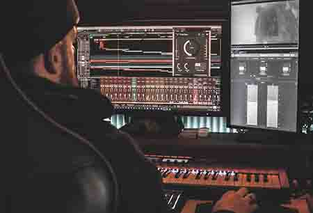 music-song-beat-arrangement Man Working on a DAW