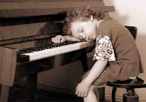 practicing-inversions Child Asleep on a Piano
